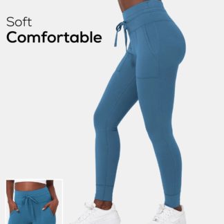HIGH WAISTED DRAWSTRING COTTON 7/8 JOGGERS