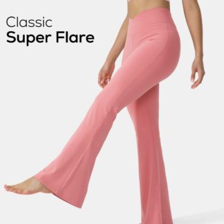 CROSSOVER HIGH WAISTED BACK POCKET SUPER FLARE LEGGINGS