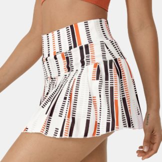 High Waisted Side Pocket Striped Pleated Skirt​